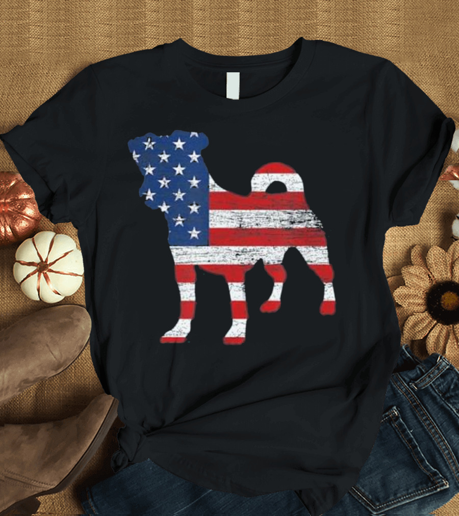 American Flag Jack Russell T-Shirt