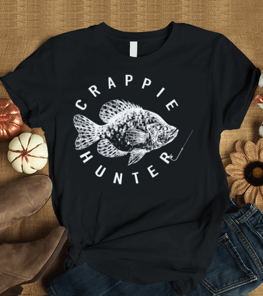 Crappie Hunter Fishing Hook with Fish T-Shirt