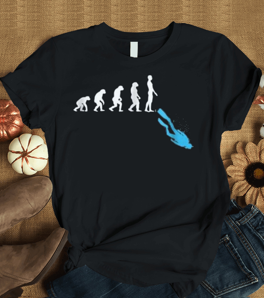 Funny Human Evolution Ocean Sea Scuba Dive T-Shirt