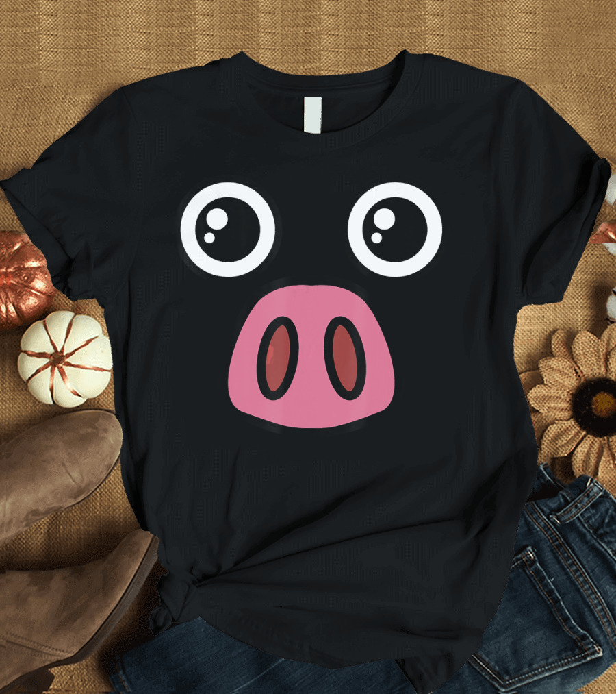Halloween Pig Face Emojis Costume E T-Shirt