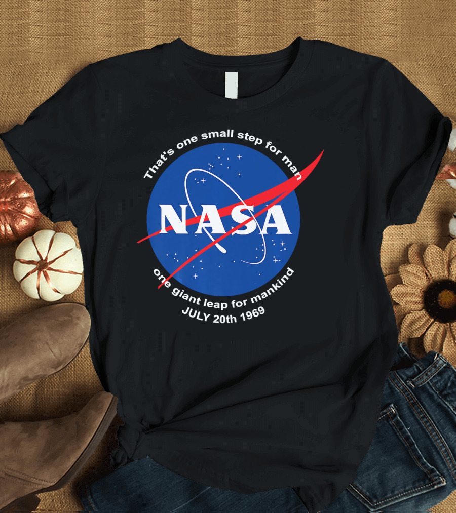 NASA One Small Step Moon Landing July 20th 1969 Patch T-Shirt