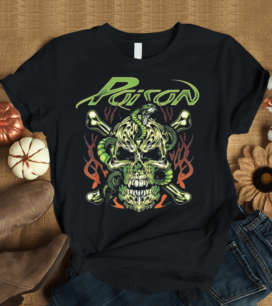 Poison Skull Snake Flames T-Shirt