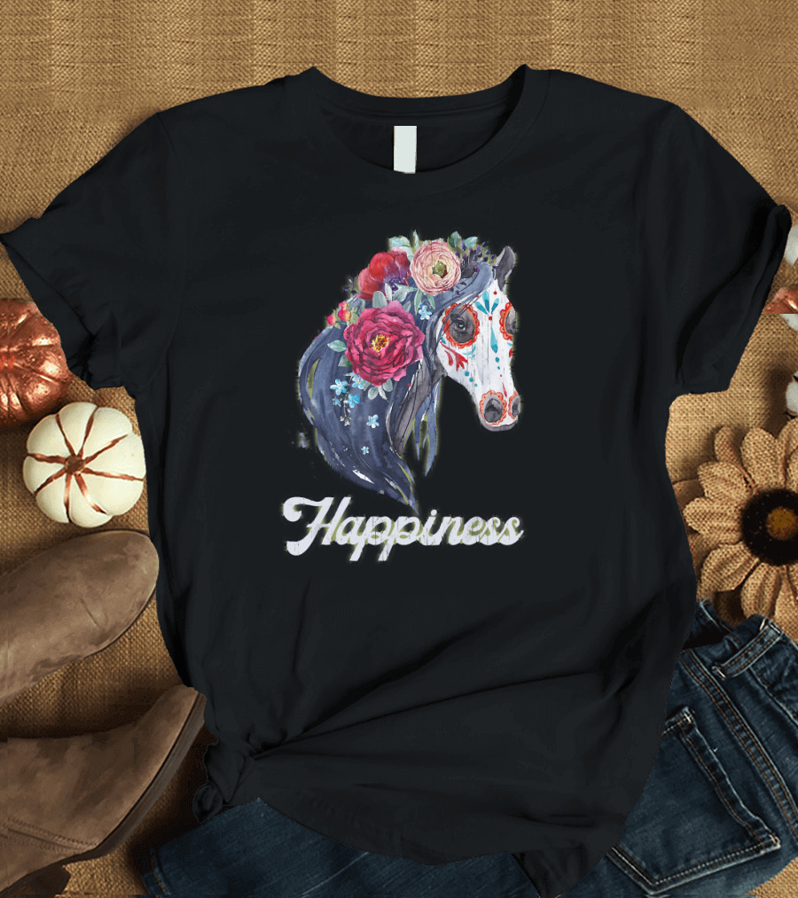 Happiness Horse Love Horses Riding Ri Floral Horse T-Shirt