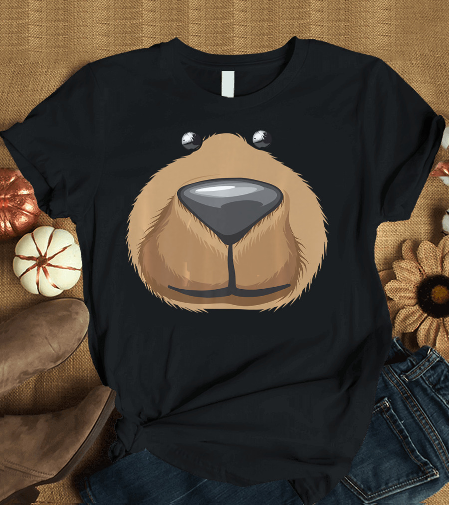 Funny Halloween Cute Bear Face Costume T-Shirt