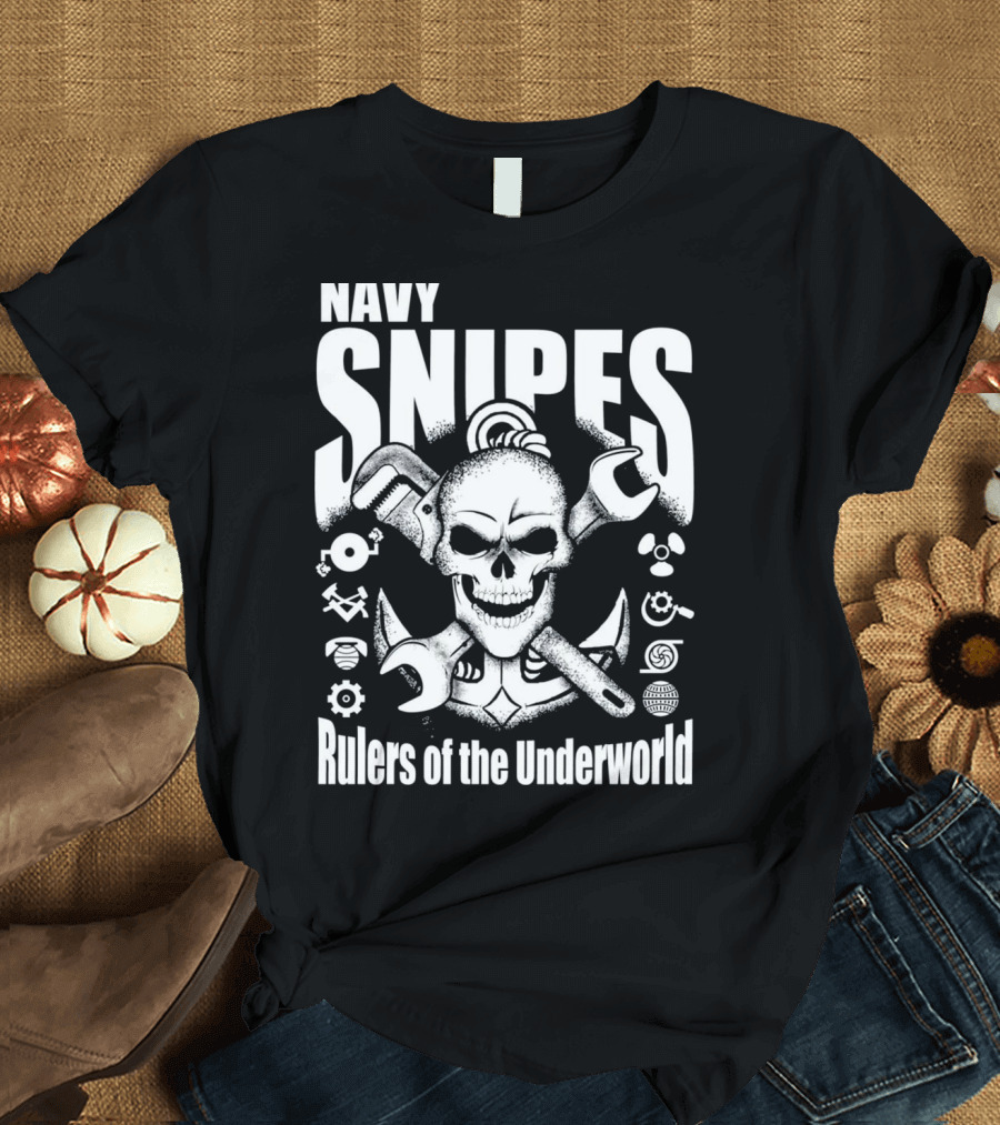 Navy Snipes Rulers of the Underworld Skull and Tools T-Shirt