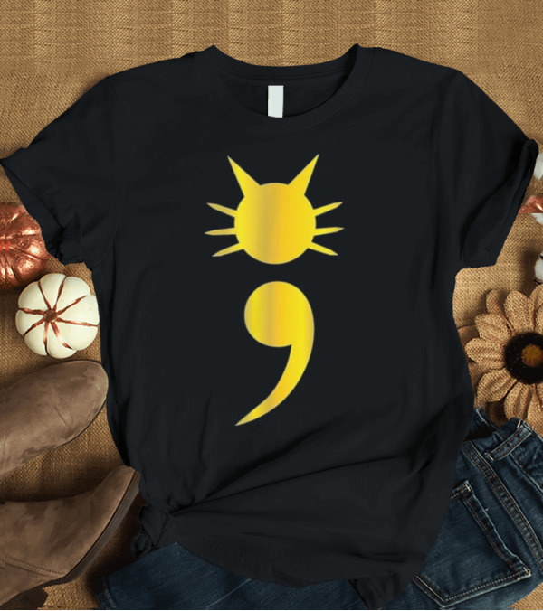 T-Shirt: Cute Cat Semicolon May Mental Health Awareness T-Shirt Cute Cat Semicolon May Mental Health Awareness T-Shirt