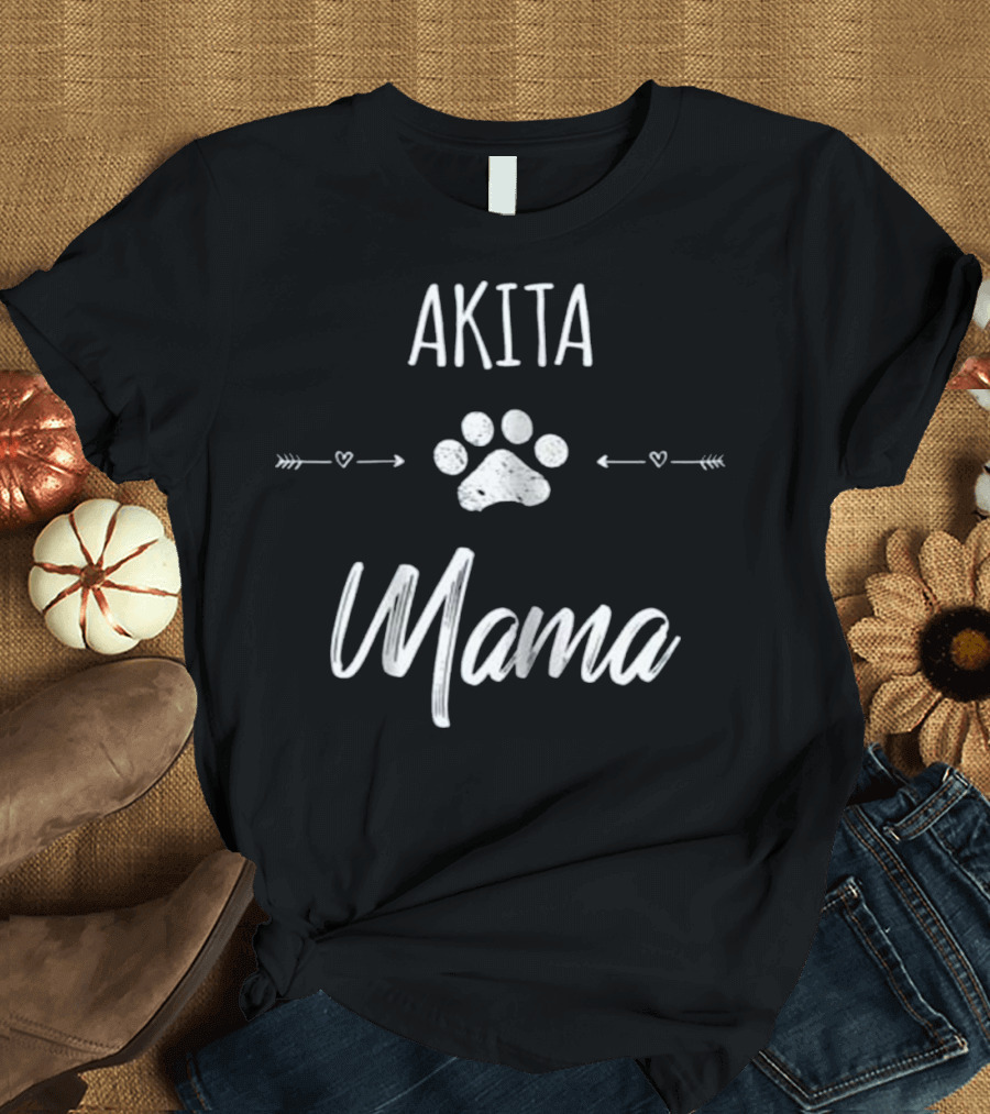 Akita Mama Cute Dog Mom Love Pet Puppy T-Shirt