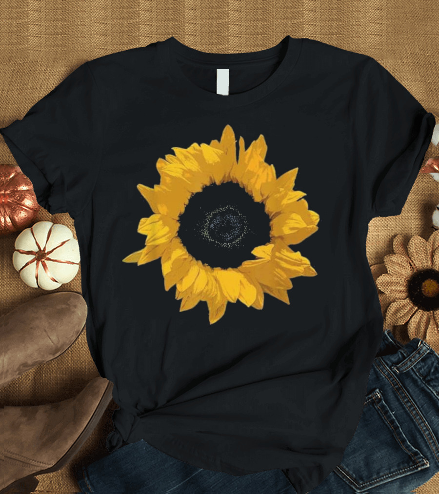 Bright Yellow Sunflower Print Flower T-Shirt