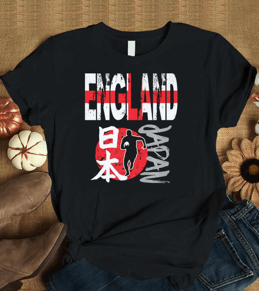 England Japan Rugby Flag Icon Championship T-Shirt