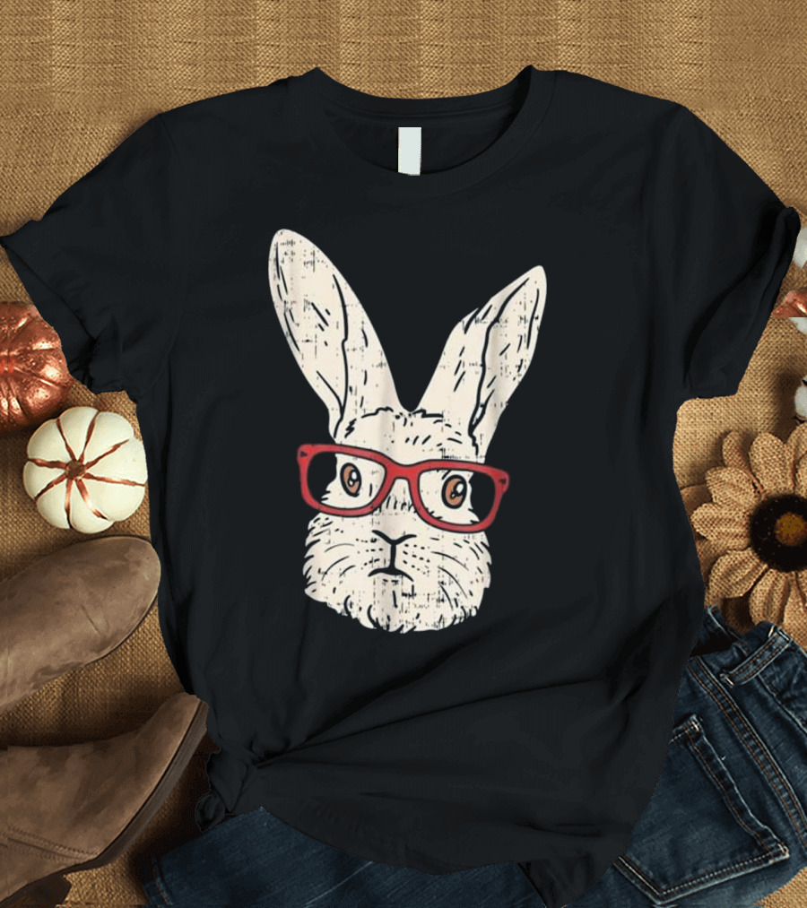 Bunny Glasses Funny Rabbit Cool Nerd T-Shirt