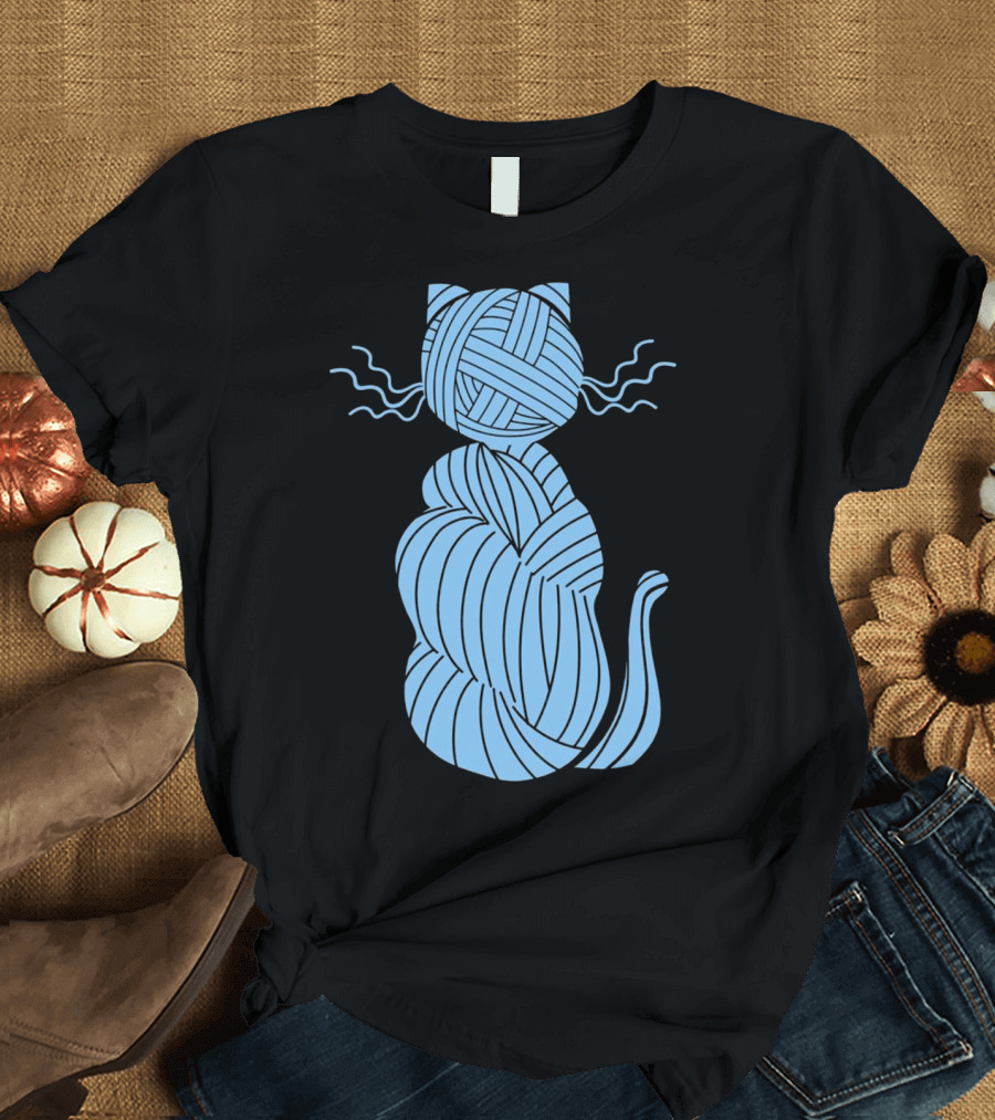 Knitting Crafts Crochet Kitten Kitty Cat Yarn T-Shirt