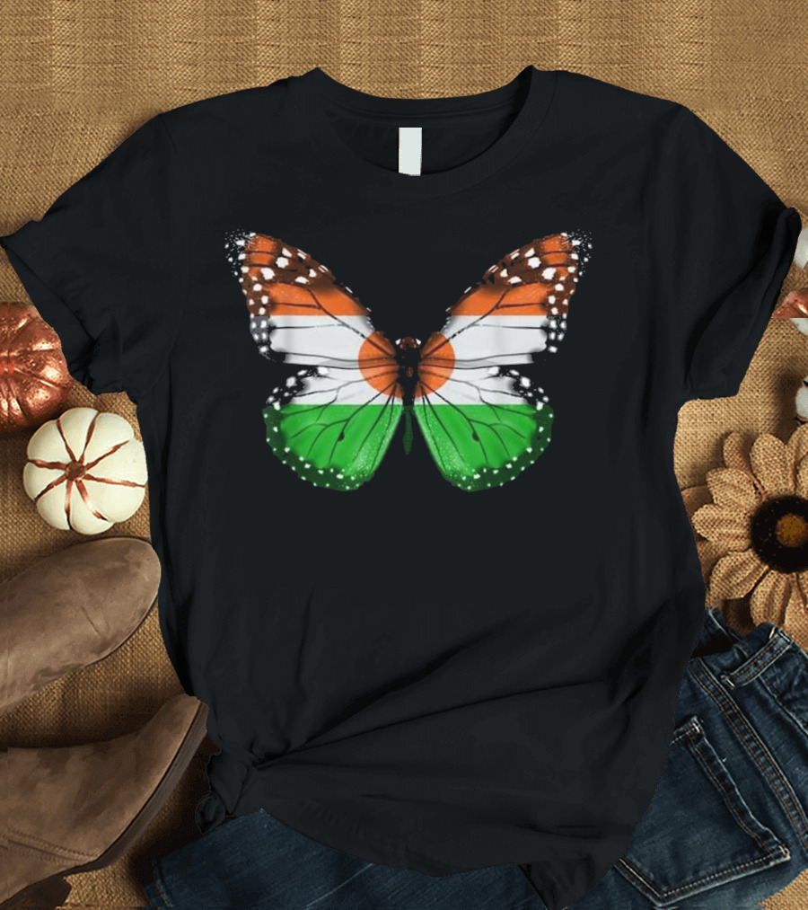 Niger Flag-Inspired Butterfly T-Shirt