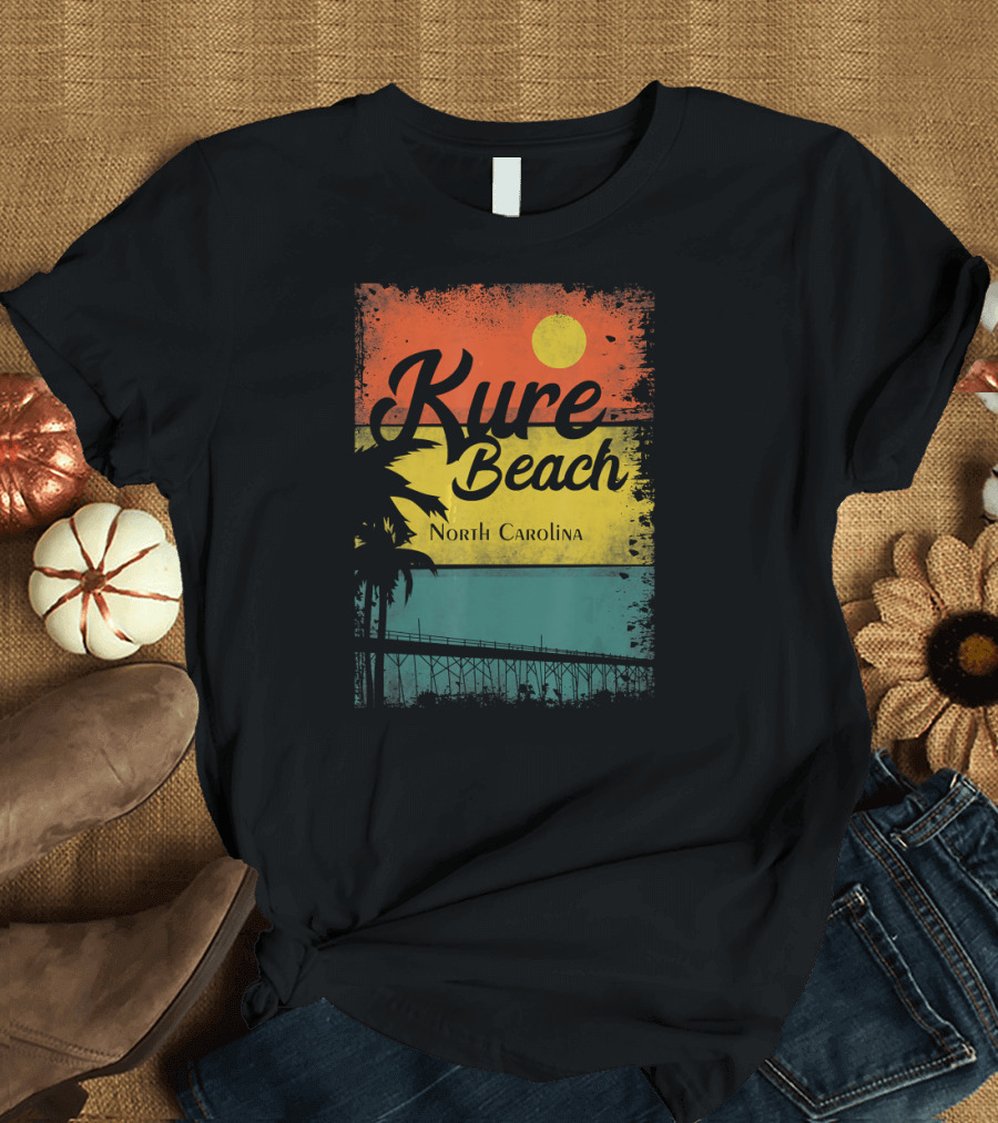 Kure Beach North Carolina Sunset Palm Trees T-Shirt