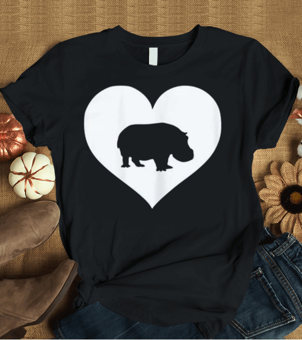 T-Shirt: Hippopotamus Hippo Heart Gift for Girl T-Shirt Hippopotamus Hippo Heart Gift for Girl T-Shirt