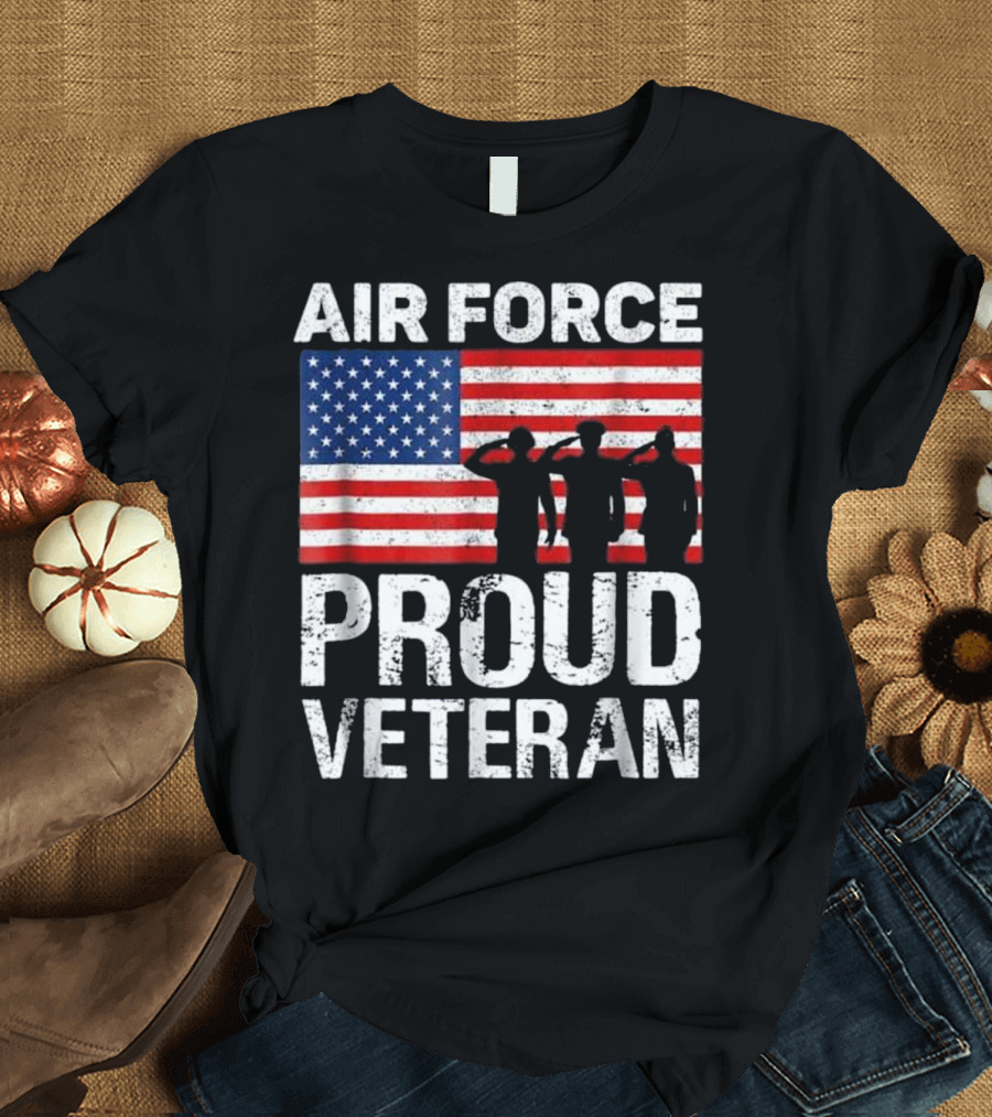 Proud Air Force Veteran American Flag T-Shirt