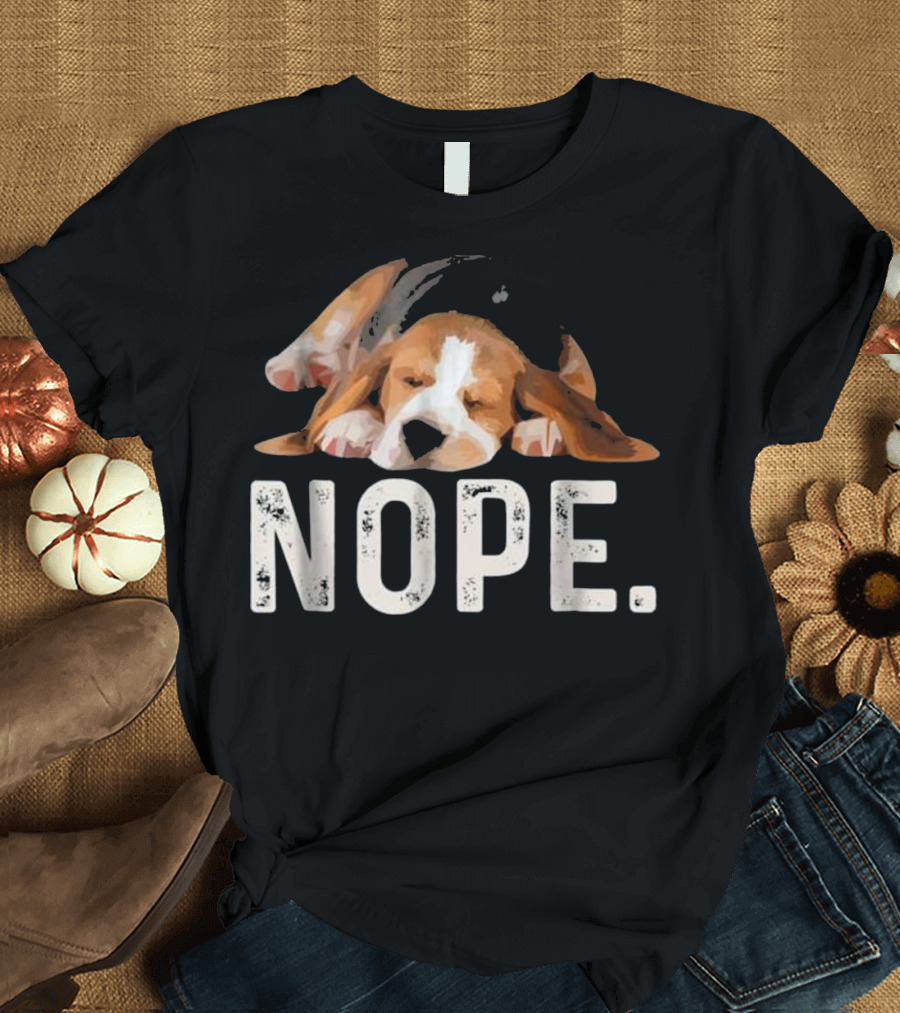 Nope Lazy Sleeping Beagle Dog Lover Gift T-Shirt