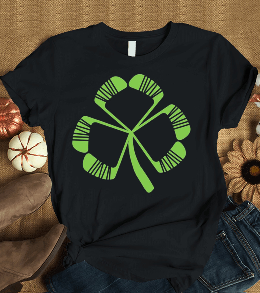 Hockey Shamrock Irish Sports St Patty's Day T-Shirt