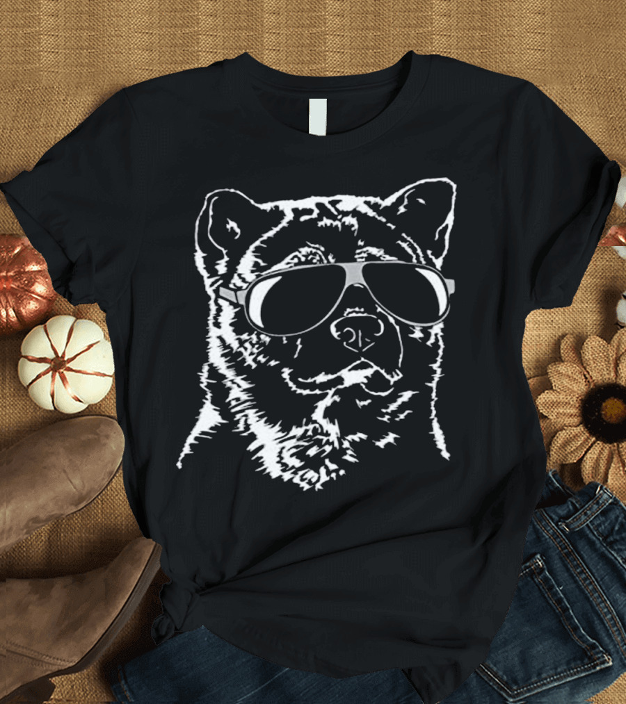 Proud Akita Cool Dog Pullover with Sunglasses T-Shirt