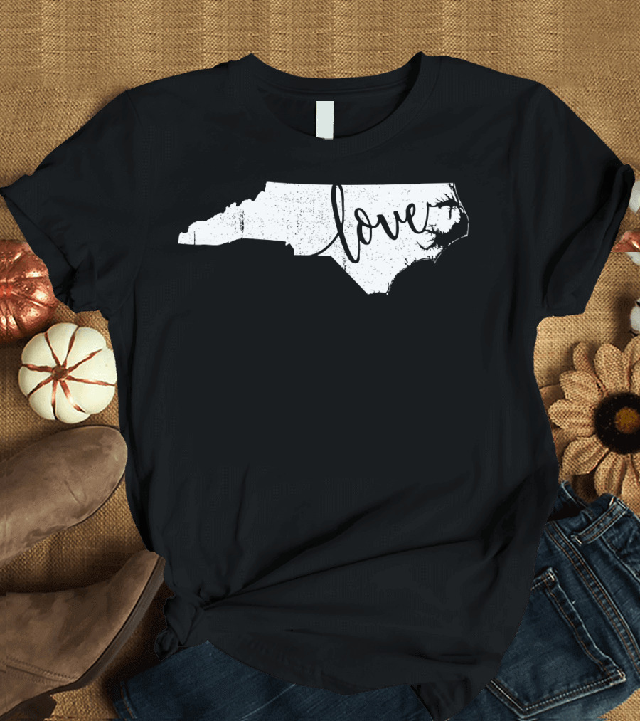 North Carolina State Love Pride Map NC T-Shirt