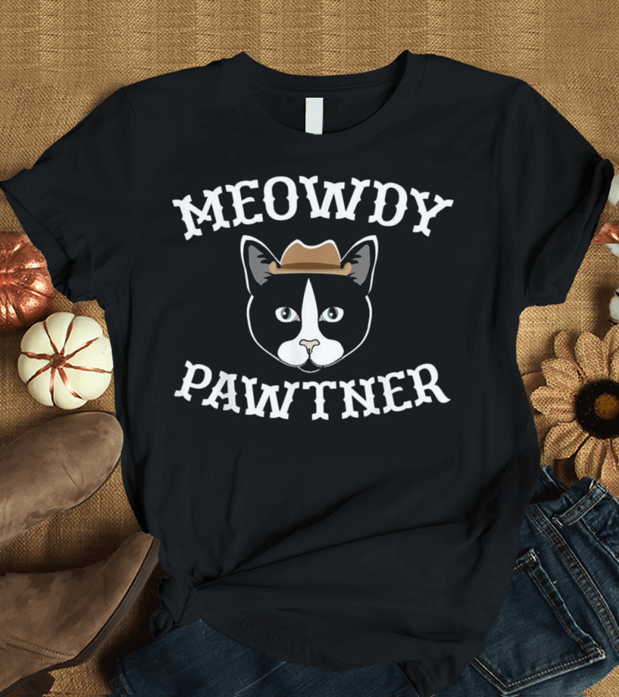Meowdy Pawtner Cowboy Cat Howdy Partner Texas T-Shirt