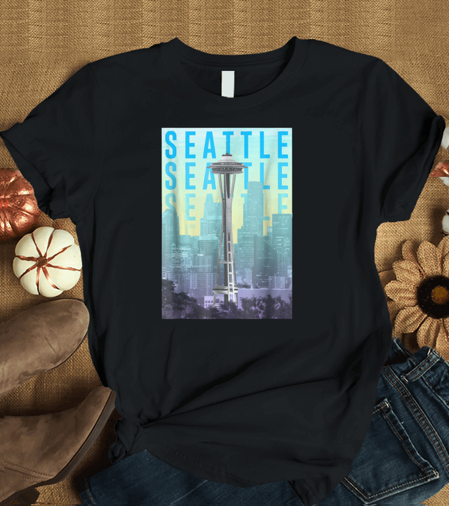 Seattle Space Needle Skyline Soft Touch T-Shirt
