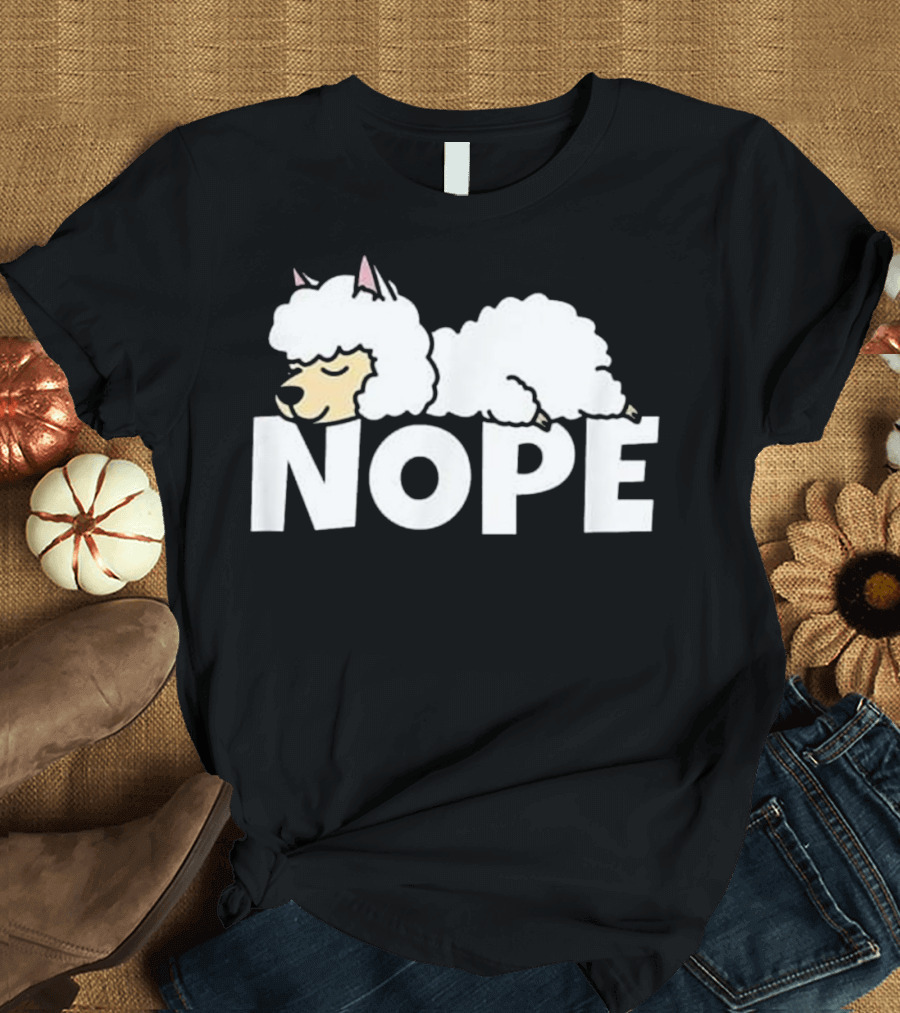 Lazy Alpaca Nope Cute Llama Comic Gift T-Shirt