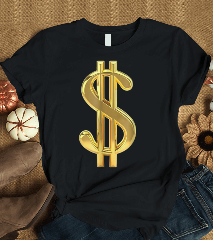 Metallic Gold Dollar Sign Cash Money T-Shirt