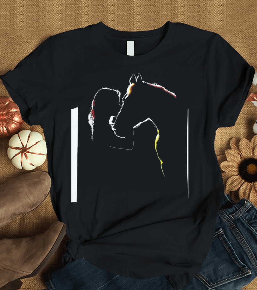 Ladies Equestrian Silhouette with Horse for Perfect Horse Related Gifts T-Shirt