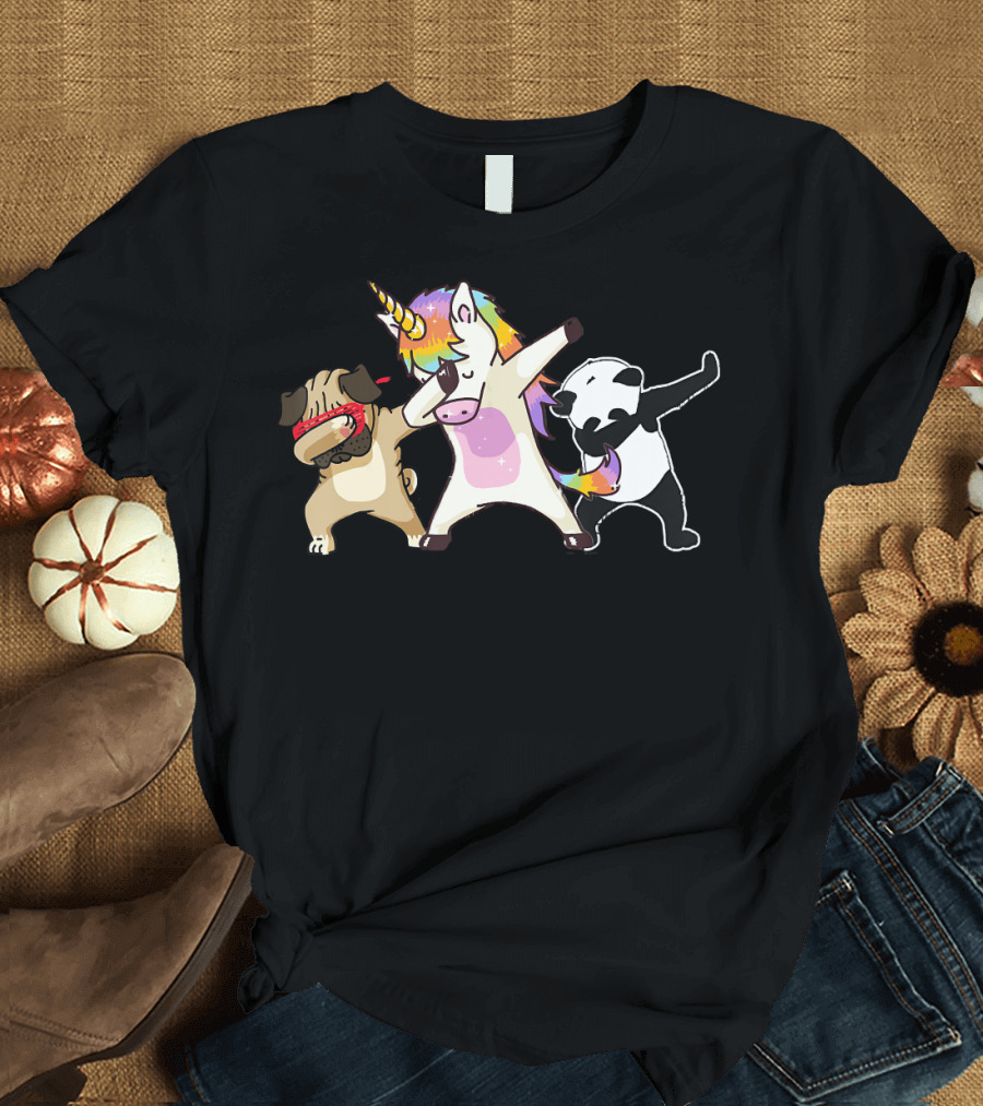 Dabbing Team Unicorn Panda Pug Dance T-Shirt