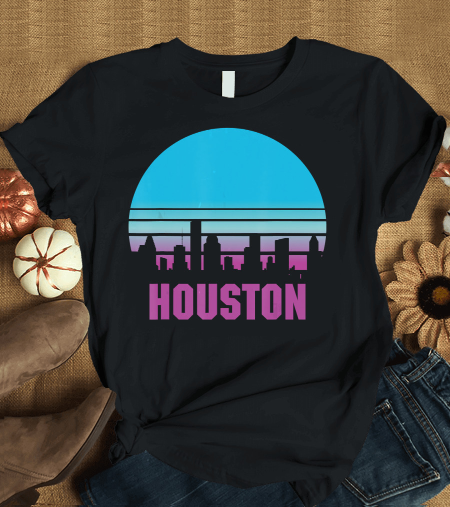 Houston Retro Skyline Souvenir Texas TX T-Shirt