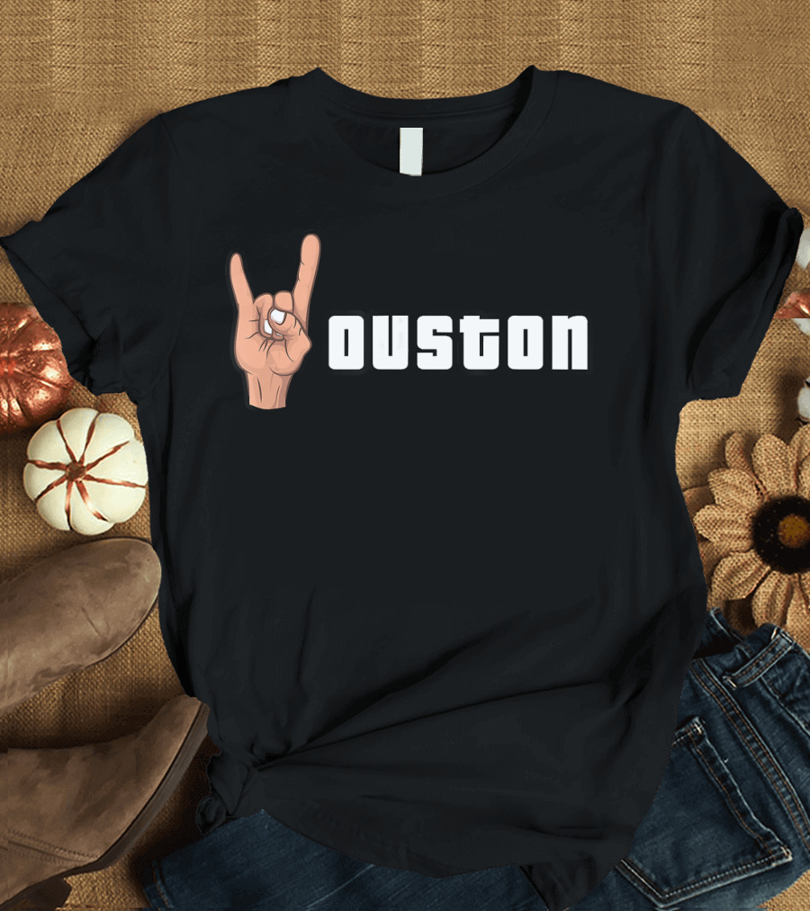Houston Rock On Gesture Texas Pride T-Shirt