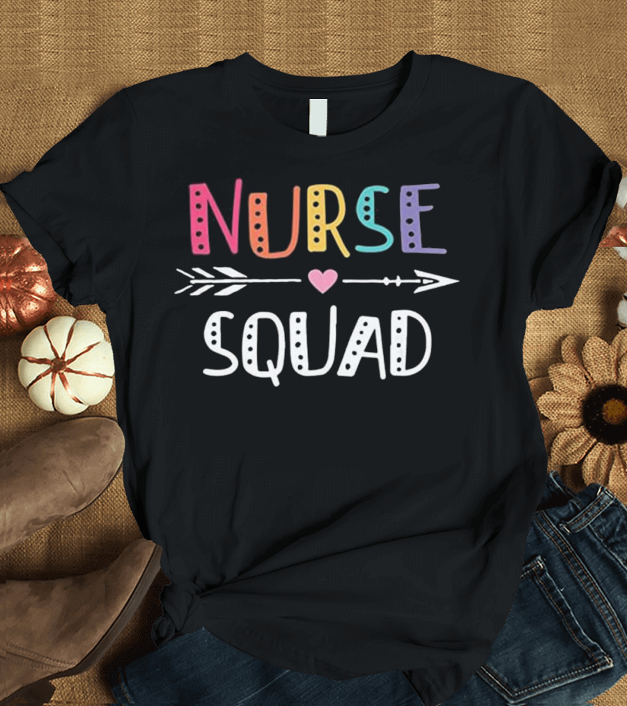 Nurse Squad Colorful Arrow Heart T-Shirt