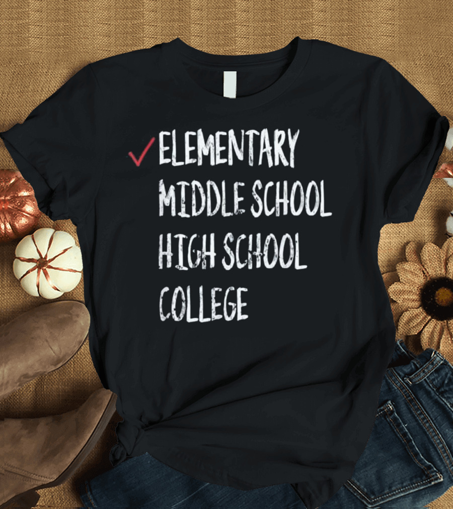 Elementary Graduate Check Mark 6th Grade Achievement T-Shirt