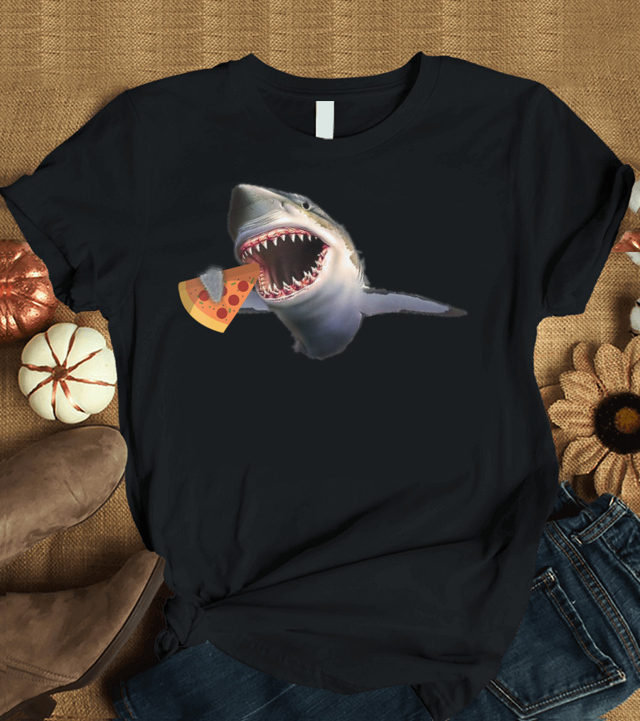 Shark Eating Pizza Funny for Shark Lovers T-Shirt