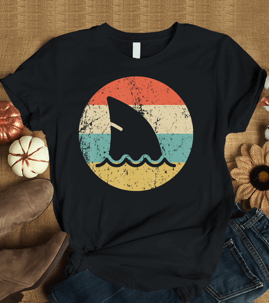 Shark Fin Retro Stripes Vintage Aesthetic T-Shirt
