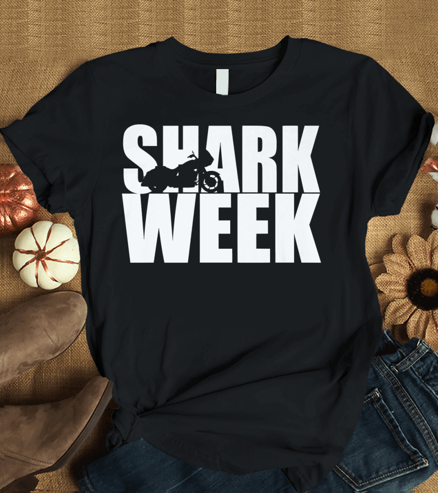 Shark Motorcycle Week Roadie Biker Bagger Fun T-Shirt