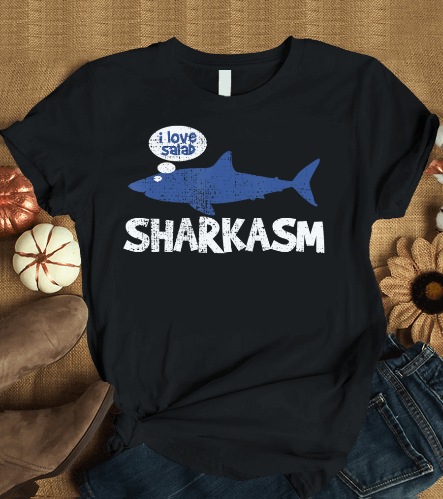 Sharkasm I Love Salad Funny Marine Biology Vintage T-Shirt