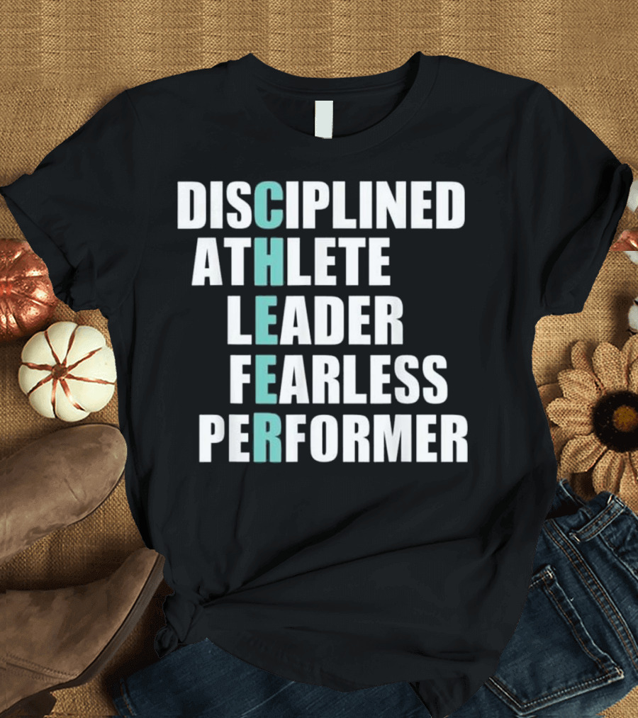 Disciplined Athlete Leader Fearless Performer Cheerleading Cute Cheer Cheerl T-Shirt