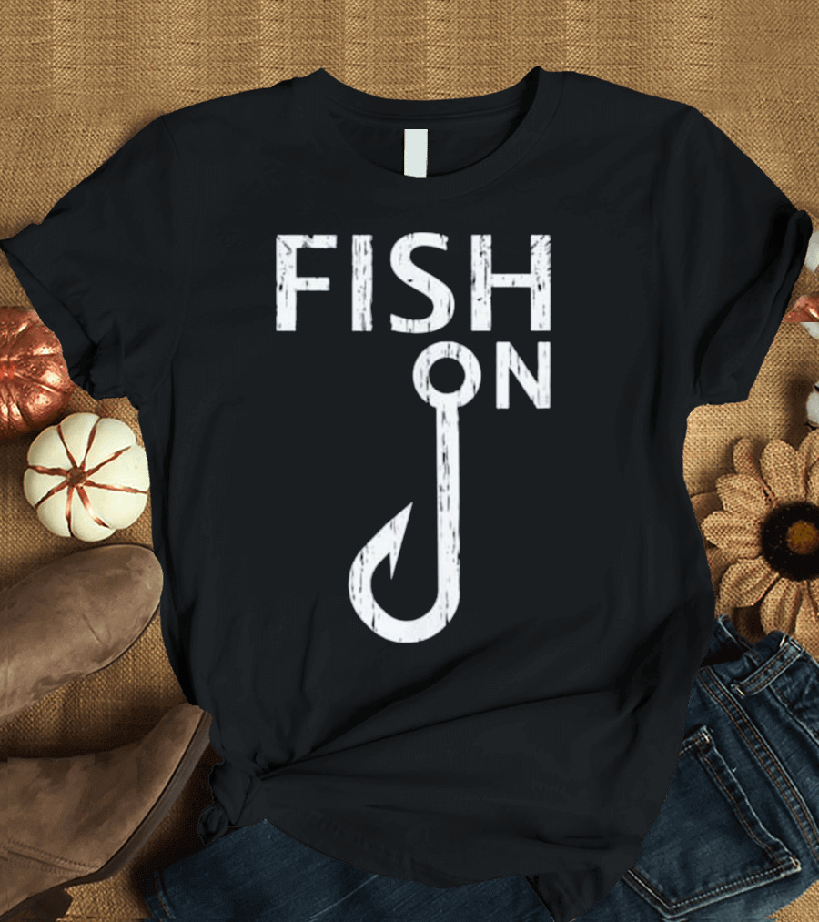Fish On Hook Vintage Fisherman T-Shirt
