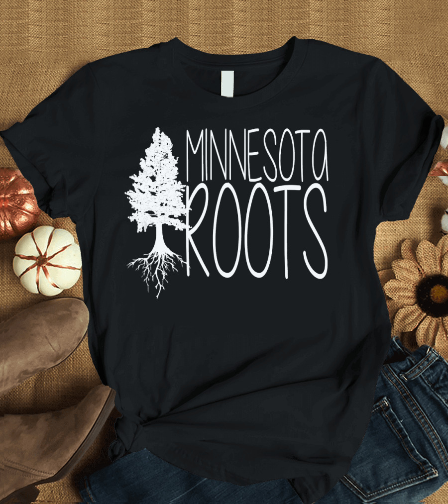 Minnesota Roots Tree Graphic with Tree Roots T-Shirt