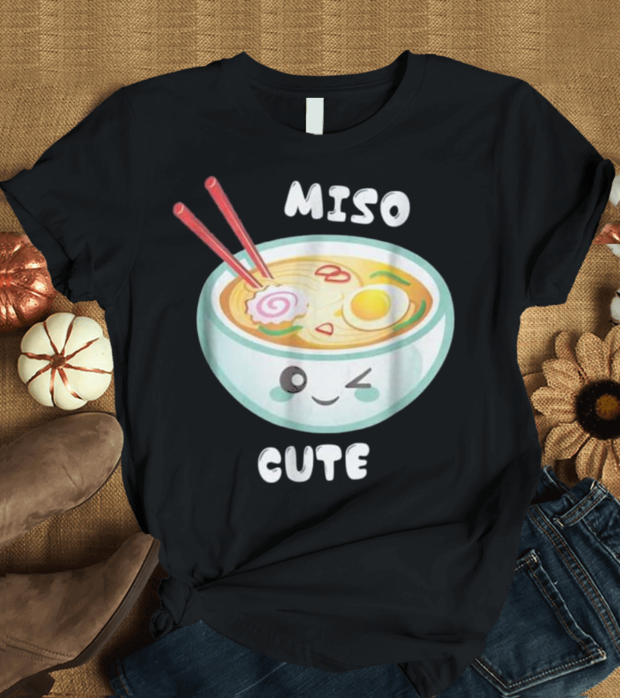 Miso Cute Funny Food Kawaii Ramen Winking Bowl T-Shirt