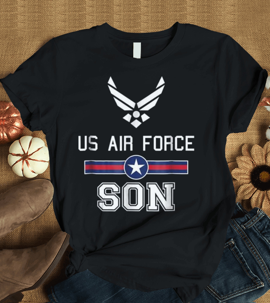 Proud US Air Force Son Military Star Emblem Badge T-Shirt