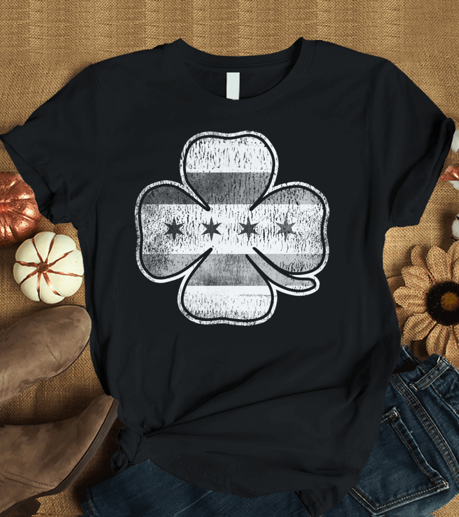 Chicago Flag Shamrock St Patrick's Day T-Shirt