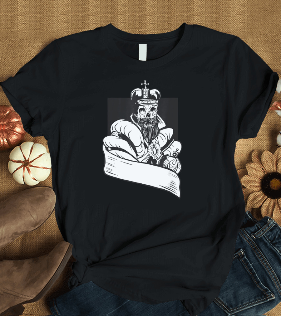 Skeleton King Bearded Monarch Halloween T-Shirt