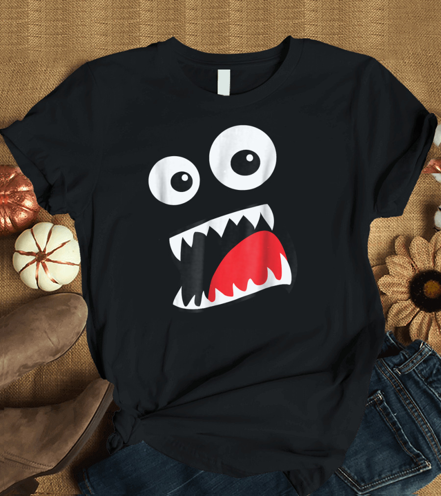 Monster Face Two Eyes Open Mouth T-Shirt