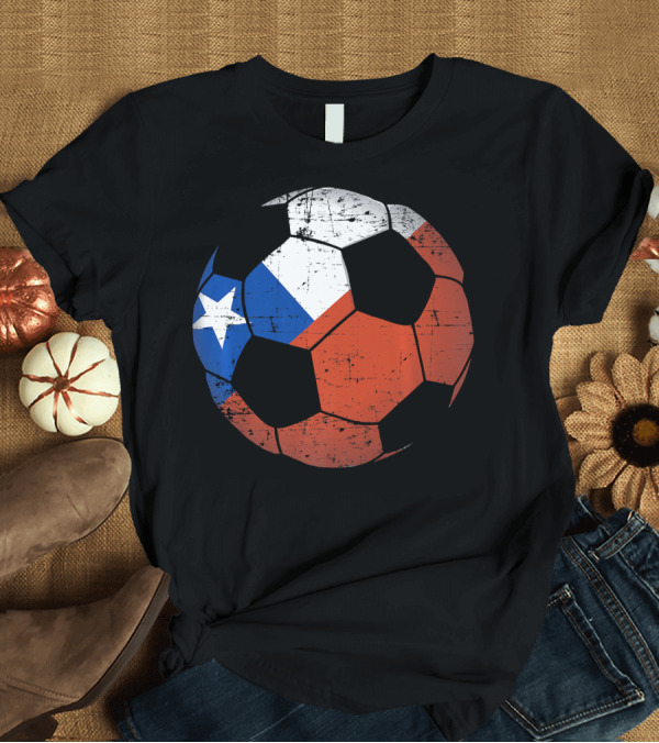 T-Shirt: Chile Soccer Ball Flag Jersey Chilean Pride T-Shirt Chile Soccer Ball Flag Jersey Chilean Pride T-Shirt