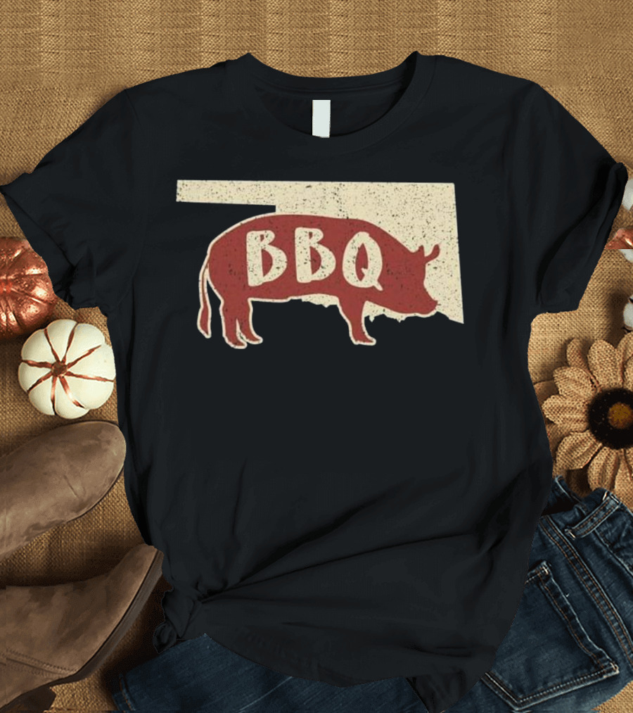 Oklahoma BBQ Sauce Barbecue Chef Pig T-Shirt