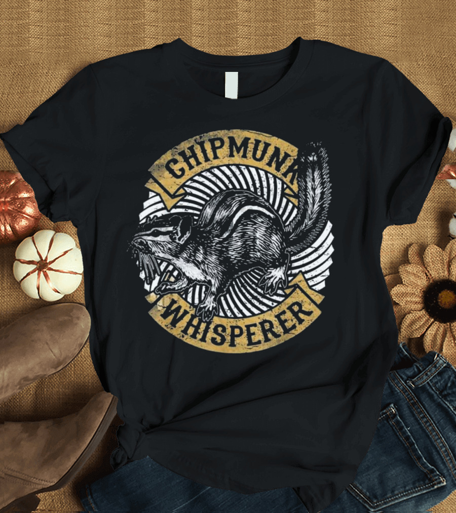 Chipmunk Whisperer Vintage Illustration Love T-Shirt