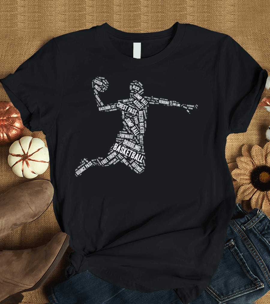 Basketball Player Dribbling Jump Pass Forward The Ball Is Life Novelty Screen Rebound Buzzer Beater T-Shirt
