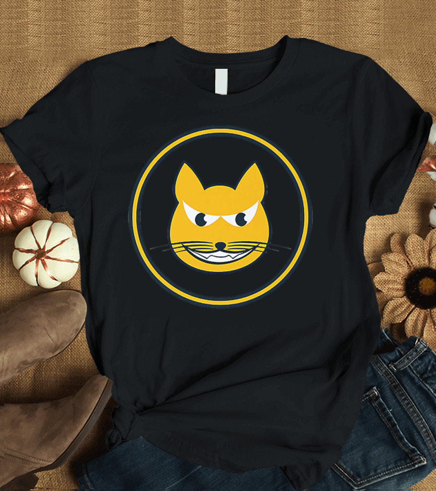 Smart Ass Cat Mischievous Yellow Face T-Shirt
